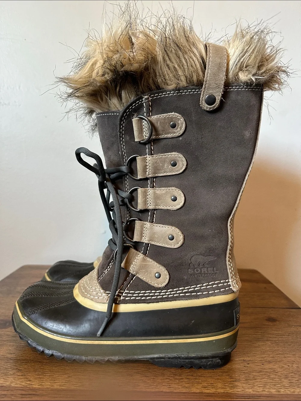 Sorel NL 1540-051 Women's 6 Faux Fur Lace Up Boots